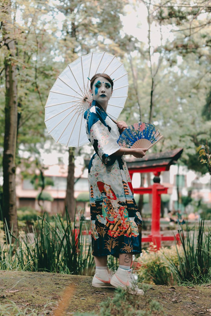 Woman in Traditional Geisha Dress